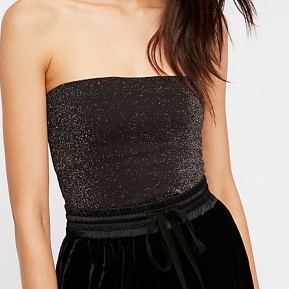 Womens Black Sparkling Halter Top Size M L